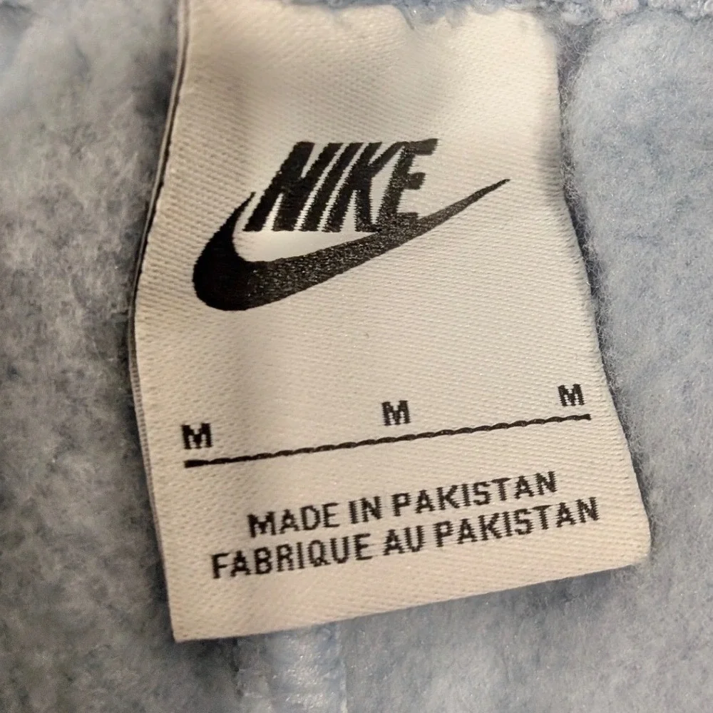 NIKE Sportswear Light Blue Club Fleece Jogger Sweatpants Front Seam Logo Wmns M